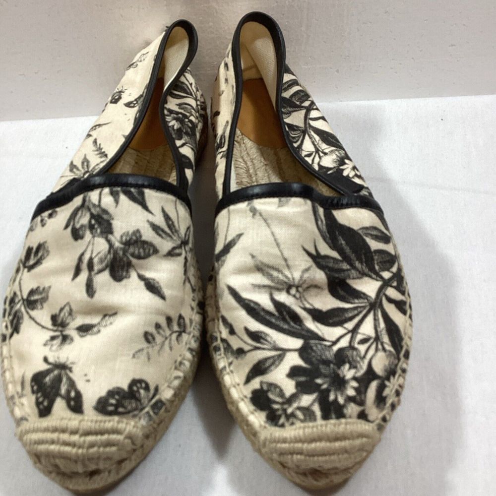 Gucci Canvas Butterflyโ Flora Espadrilles Flats Women's Size 38 US 8 SKU #3057